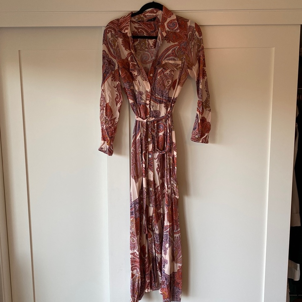 Zara Pink Paisley Maxi dress